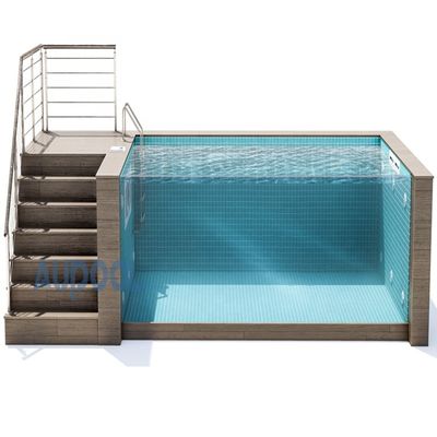 オーダーメイド アクリルシートと水中の照明 20フィートコンテナで屋外プール