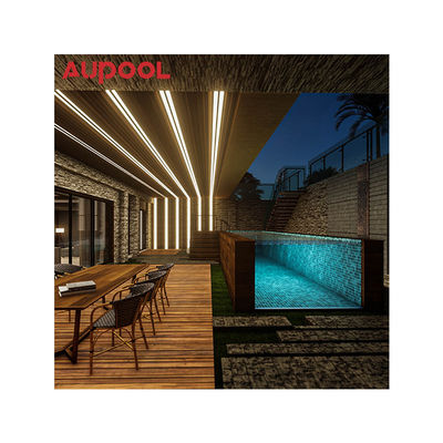 透明なアクリルパネル AUPOOL ガラス繊維 屋外赤ちゃんプール 子供のための梯子と熱ポンプ