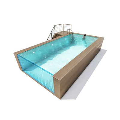 エンドレスのプール 輸送 コンテナ 水泳池 立方形のガラス繊維プールとスパ
