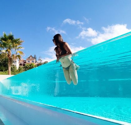 耐久性のある家族プール AUPOOL 現代のデザイン 屋外透明アクリルプール